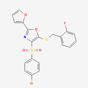 4-((4-Bromophenyl)sulfonyl)-5-((2-fluorobenzyl)thio)-2-(furan-2-yl)oxazole