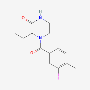 molecular formula C14H17IN2O2 B2728248 3-Ethyl-4-(3-iodo-4-methylbenzoyl)piperazin-2-one CAS No. 1009240-72-5