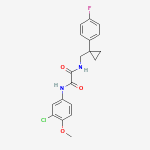 molecular formula C19H18ClFN2O3 B2728249 N'-(3-chloro-4-methoxyphenyl)-N-{[1-(4-fluorophenyl)cyclopropyl]methyl}ethanediamide CAS No. 1049438-03-0
