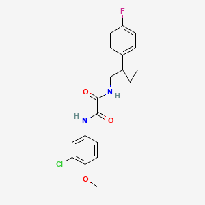 molecular formula C19H18ClFN2O3 B2728249 N1-(3-chloro-4-methoxyphenyl)-N2-((1-(4-fluorophenyl)cyclopropyl)methyl)oxalamide CAS No. 1049438-03-0