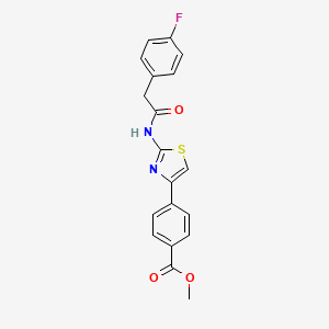 molecular formula C19H15FN2O3S B2728250 Methyl 4-(2-(2-(4-fluorophenyl)acetamido)thiazol-4-yl)benzoate CAS No. 922576-77-0