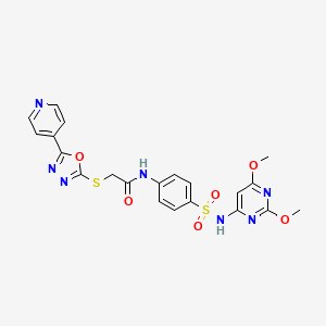 N-(4-(N-(2,6-dimethoxypyrimidin-4-yl)sulfamoyl)phenyl)-2-((5-(pyridin-4-yl)-1,3,4-oxadiazol-2-yl)thio)acetamide
