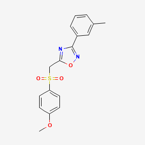 5-(((4-Methoxyphenyl)sulfonyl)methyl)-3-(m-tolyl)-1,2,4-oxadiazole