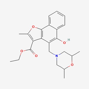 B2728267 Ethyl 4-[(2,6-dimethylmorpholin-4-yl)methyl]-5-hydroxy-2-methylnaphtho[1,2-b]furan-3-carboxylate CAS No. 380351-87-1