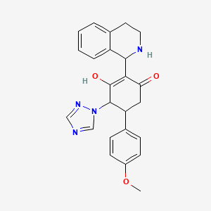 3-hydroxy-5-(4-methoxyphenyl)-2-(1,2,3,4-tetrahydro-1-isoquinolinyl)-4-(1H-1,2,4-triazol-1-yl)-2-cyclohexen-1-one
