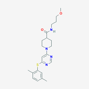 N-{[5-(morpholin-4-ylsulfonyl)-2-thienyl]methyl}-1-phenylcyclopropanecarboxamide