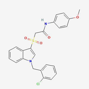 2-[1-[(2-chlorophenyl)methyl]indol-3-yl]sulfonyl-N-(4-methoxyphenyl)acetamide