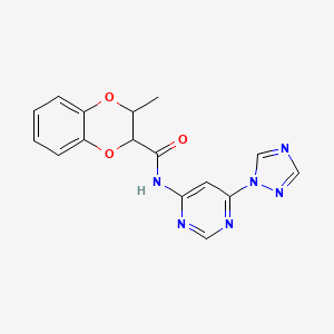 N-(6-(1H-1,2,4-triazol-1-yl)pyrimidin-4-yl)-3-methyl-2,3-dihydrobenzo[b][1,4]dioxine-2-carboxamide
