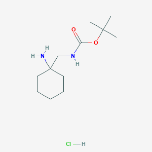 molecular formula C12H25ClN2O2 B2728288 tert-butyl N-[(1-aminocyclohexyl)methyl]carbamate hydrochloride CAS No. 2306278-10-2