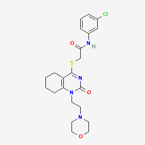 N-(3-chlorophenyl)-2-((1-(2-morpholinoethyl)-2-oxo-1,2,5,6,7,8-hexahydroquinazolin-4-yl)thio)acetamide