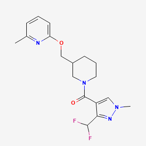 [3-(Difluoromethyl)-1-methylpyrazol-4-yl]-[3-[(6-methylpyridin-2-yl)oxymethyl]piperidin-1-yl]methanone