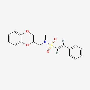 (E)-N-(2,3-dihydro-1,4-benzodioxin-3-ylmethyl)-N-methyl-2-phenylethenesulfonamide