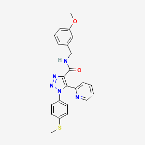 molecular formula C23H21N5O2S B2728314 N-(3-methoxybenzyl)-1-(4-(methylthio)phenyl)-5-(pyridin-2-yl)-1H-1,2,3-triazole-4-carboxamide CAS No. 1251704-63-8