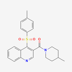 molecular formula C23H24N2O3S B2728315 (4-Methylpiperidin-1-yl)(4-tosylquinolin-3-yl)methanone CAS No. 1111050-44-2