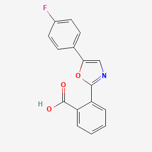 molecular formula C16H10FNO3 B2728332 2-[5-(4-Fluorophenyl)-1,3-oxazol-2-yl]benzoic acid CAS No. 950070-23-2