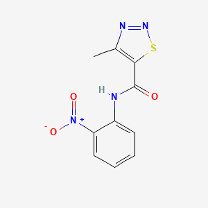 molecular formula C10H8N4O3S B2728341 4-methyl-N-(2-nitrophenyl)-1,2,3-thiadiazole-5-carboxamide CAS No. 881445-43-8