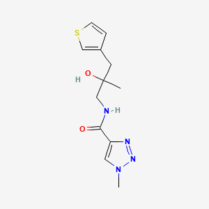 molecular formula C12H16N4O2S B2728344 N-[2-hydroxy-2-methyl-3-(thiophen-3-yl)propyl]-1-methyl-1H-1,2,3-triazole-4-carboxamide CAS No. 2097933-21-4