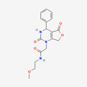 molecular formula C17H19N3O5 B2728347 2-(2,5-dioxo-4-phenyl-3,4,5,7-tetrahydrofuro[3,4-d]pyrimidin-1(2H)-yl)-N-(2-methoxyethyl)acetamide CAS No. 2109589-83-3