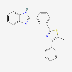 molecular formula C23H17N3S B2728349 2-(3-(1H-Benzo[d]imidazol-2-yl)phenyl)-5-methyl-4-phenylthiazole CAS No. 1414661-83-8