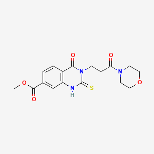 molecular formula C17H19N3O5S B2728354 Methyl 3-(3-morpholino-3-oxopropyl)-4-oxo-2-thioxo-1,2,3,4-tetrahydroquinazoline-7-carboxylate CAS No. 946276-33-1
