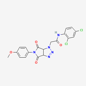 molecular formula C19H15Cl2N5O4 B2728358 N-(2,4-dichlorophenyl)-2-[5-(4-methoxyphenyl)-4,6-dioxo-1H,3aH,4H,5H,6H,6aH-pyrrolo[3,4-d][1,2,3]triazol-1-yl]acetamide CAS No. 1052562-22-7