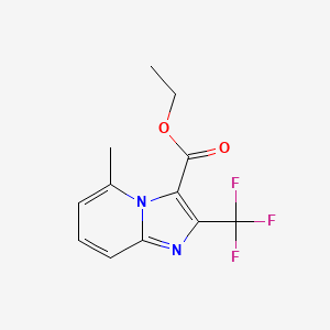 molecular formula C12H11F3N2O2 B2728362 Ethyl 5-methyl-2-(trifluoromethyl)imidazo[1,2-a]pyridine-3-carboxylate CAS No. 334711-69-2