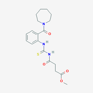 molecular formula C19H25N3O4S B2728368 Methyl 4-[[2-(azepane-1-carbonyl)phenyl]carbamothioylamino]-4-oxobutanoate CAS No. 875206-63-6