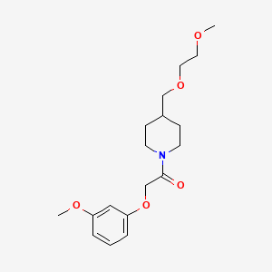 molecular formula C18H27NO5 B2728369 1-(4-((2-甲氧基乙氧基)甲基)哌啶-1-基)-2-(3-甲氧基苯氧基)乙酮 CAS No. 1251631-71-6