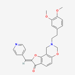molecular formula C26H24N2O5 B2728371 (Z)-8-(3,4-dimethoxyphenethyl)-2-(pyridin-4-ylmethylene)-8,9-dihydro-2H-benzofuro[7,6-e][1,3]oxazin-3(7H)-one CAS No. 951984-60-4