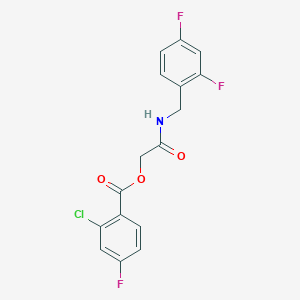 molecular formula C16H11ClF3NO3 B2728374 2-((2,4-二氟苄基)氨基)-2-氧代乙基 2-氯-4-氟苯甲酸酯 CAS No. 1291859-22-7