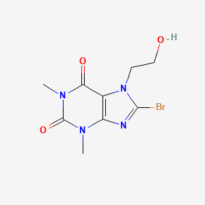 molecular formula C9H11BrN4O3 B2728396 8-bromo-7-(2-hydroxyethyl)-1,3-dimethyl-1H-purine-2,6(3H,7H)-dione CAS No. 55970-61-1