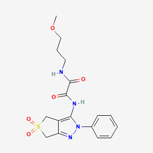 molecular formula C17H20N4O5S B2728397 N'-{5,5-dioxo-2-phenyl-2H,4H,6H-5lambda6-thieno[3,4-c]pyrazol-3-yl}-N-(3-methoxypropyl)ethanediamide CAS No. 899961-27-4