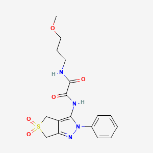 molecular formula C17H20N4O5S B2728397 N1-(5,5-dioxido-2-phenyl-4,6-dihydro-2H-thieno[3,4-c]pyrazol-3-yl)-N2-(3-methoxypropyl)oxalamide CAS No. 899961-27-4