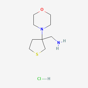 molecular formula C9H19ClN2OS B2728400 [3-(Morpholin-4-yl)thiolan-3-yl]methanamine hydrochloride CAS No. 1171573-30-0