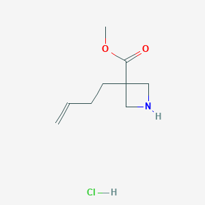 molecular formula C9H16ClNO2 B2728402 3-丁-3-烯基吖啶-3-羧酸甲酯；盐酸盐 CAS No. 2503205-11-4