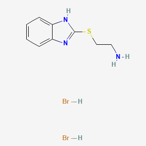 molecular formula C9H13Br2N3S B2728404 2-(1H-Benzoimidazol-2-ylsulfanyl)-ethylamine dihydrobromide CAS No. 7673-88-3