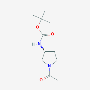 molecular formula C11H20N2O3 B2728407 (R)-叔丁基-1-乙酰吡咯啉-3-基氨甲酸酯 CAS No. 1257046-87-9