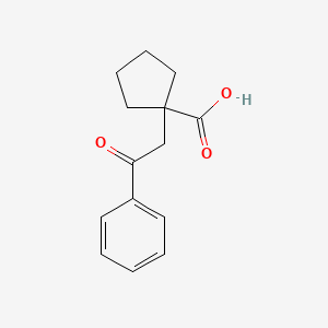 molecular formula C14H16O3 B2728409 1-(2-Oxo-2-phenylethyl)cyclopentanecarboxylic acid CAS No. 59590-98-6