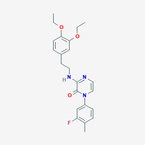molecular formula C23H26FN3O3 B2728411 3-{[2-(3,4-diethoxyphenyl)ethyl]amino}-1-(3-fluoro-4-methylphenyl)pyrazin-2(1H)-one CAS No. 900013-06-1