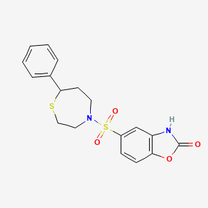 5-((7-phenyl-1,4-thiazepan-4-yl)sulfonyl)benzo[d]oxazol-2(3H)-one