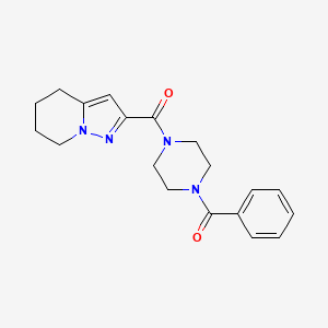 molecular formula C19H22N4O2 B2728416 (4-Benzoylpiperazin-1-yl)(4,5,6,7-tetrahydropyrazolo[1,5-a]pyridin-2-yl)methanone CAS No. 2034405-42-8