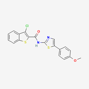 molecular formula C19H13ClN2O2S2 B2728421 3-氯-N-[5-(4-甲氧基苯基)-1,3-噻唑-2-基]-1-苯并噻吩-2-甲酰胺 CAS No. 392249-01-3