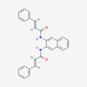 molecular formula C28H22N2O2 B2728426 (E)-3-phenyl-N-[3-[[(E)-3-phenylprop-2-enoyl]amino]naphthalen-2-yl]prop-2-enamide CAS No. 127171-78-2
