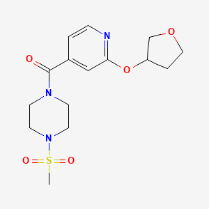 molecular formula C15H21N3O5S B2728428 (4-(Methylsulfonyl)piperazin-1-yl)(2-((tetrahydrofuran-3-yl)oxy)pyridin-4-yl)methanone CAS No. 1903012-25-8