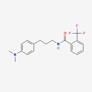 molecular formula C19H21F3N2O B2728430 N-(3-(4-(二甲基氨基)苯基)丙基)-2-(三氟甲基)苯甲酰胺 CAS No. 953383-46-5