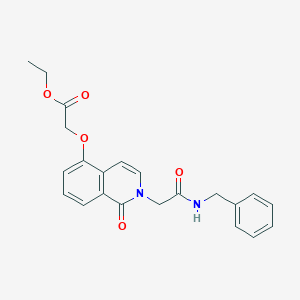 molecular formula C22H22N2O5 B2728432 ethyl 2-({2-[(benzylcarbamoyl)methyl]-1-oxo-1,2-dihydroisoquinolin-5-yl}oxy)acetate CAS No. 868224-22-0