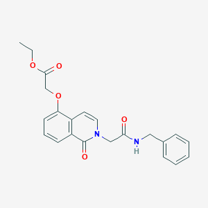 molecular formula C22H22N2O5 B2728432 Ethyl 2-[2-[2-(benzylamino)-2-oxoethyl]-1-oxoisoquinolin-5-yl]oxyacetate CAS No. 868224-22-0