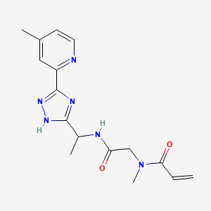 molecular formula C16H20N6O2 B2728433 N-Methyl-N-[2-[1-[3-(4-methylpyridin-2-yl)-1H-1,2,4-triazol-5-yl]ethylamino]-2-oxoethyl]prop-2-enamide CAS No. 2201628-81-9