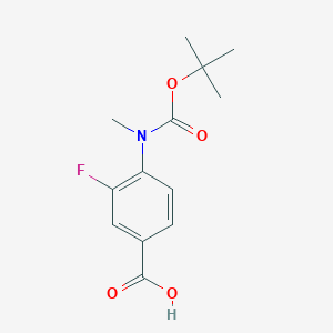 molecular formula C13H16FNO4 B2728436 3-Fluoro-4-[methyl-[(2-methylpropan-2-yl)oxycarbonyl]amino]benzoic acid CAS No. 2248373-73-9