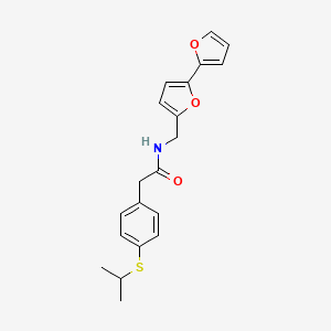 molecular formula C20H21NO3S B2728438 N-([2,2'-bifuran]-5-ylmethyl)-2-(4-(isopropylthio)phenyl)acetamide CAS No. 2034563-95-4